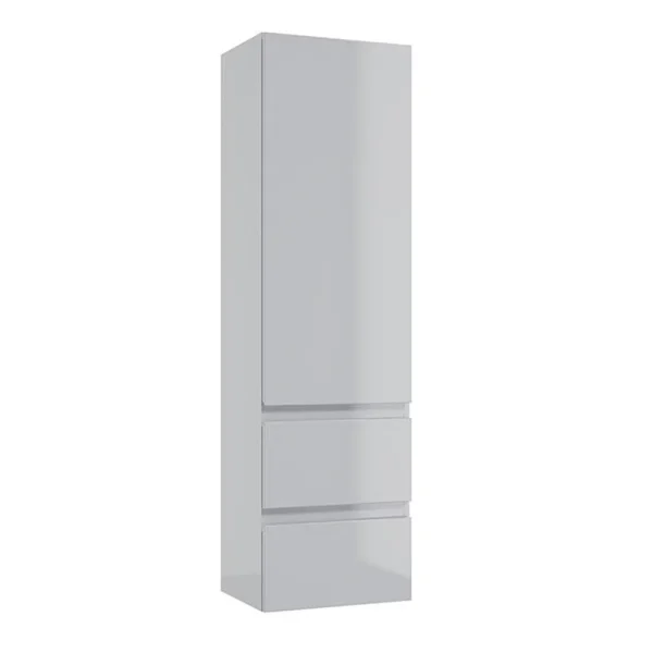 COLOANA MOBILIER COMO, 40X31.6X140 CM, O USA REVERSIBILA SI DOUA SERTARE SOFT-CLOSE, GRI DESCHIS LUCIOS