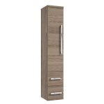 COLOANA MOBILIER GRANADA, 30,2X33X163.2 CM, O USA REVERSIBILA SI DOUA SERTARE SOFT-CLOSE, MANERE CROM, ALB NUC ROCKFORD
