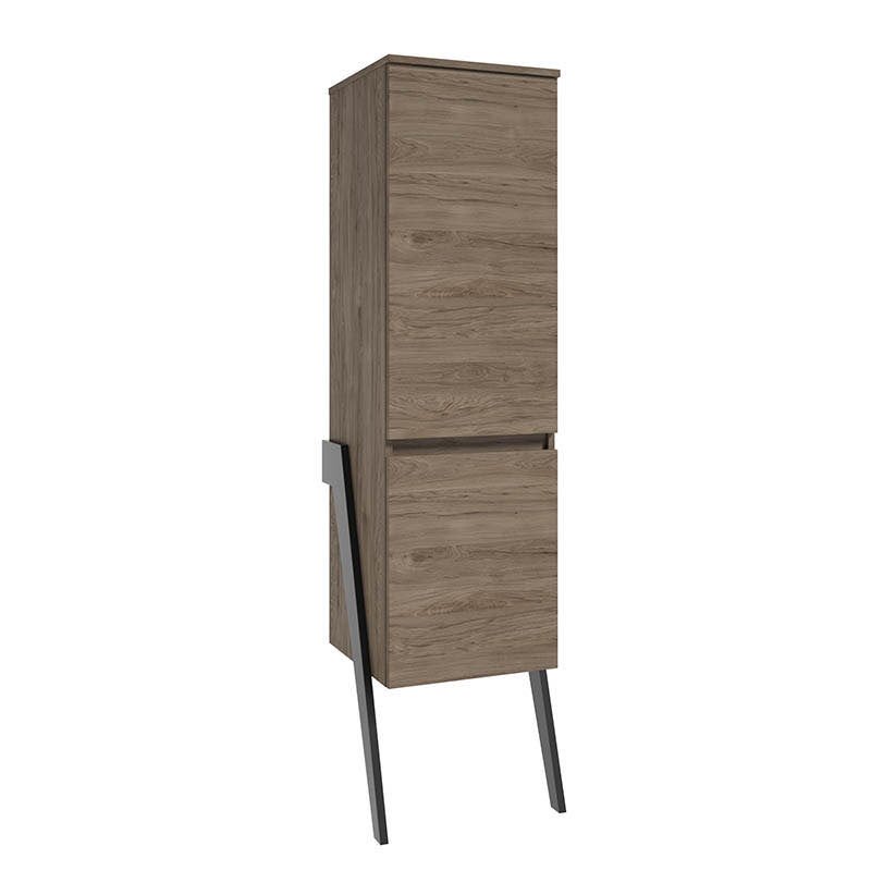 COLOANA MOBILIER OP-ARTY, 44X40.4X163 CM, 2 USI REVERSIBILE SOFT-CLOSE, NUC ROCKFORD, PICIOARE NEGRU MAT - imagine 1