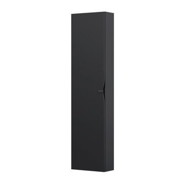 COLOANA MOBILIER SIENA 400X170X1600, O USA, 6 RAFTURI STICLA, NEGRU MAT