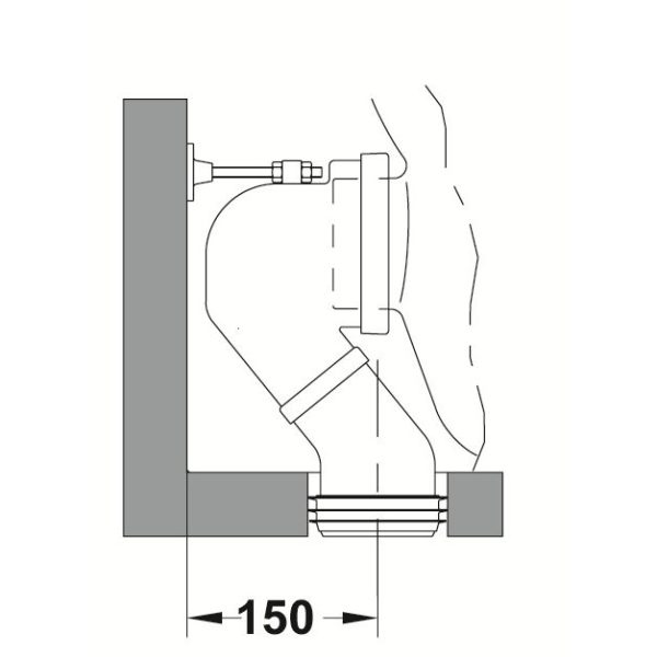 COT SCURGERE WC 90 GRADE METROPOL BACK TO WALL
