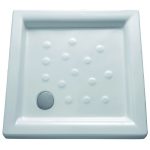 CUVA DUS CERAMICA PATRATA ATLAS 700X700X80 ALB FARA SIFON