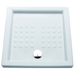 CUVA DUS CERAMICA PATRATA ATLAS 900X900X80 ALB FARA SIFON