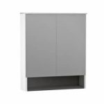 DULAP CU OGLINDA BERYL 60.2X71X15, 2 USI, ALB MAT
