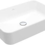 LAVOAR ARCHITECTURA DREPTUNGHIULAR 60 CM CU PREAPLIN ,MONTAJ PE BLAT, ALB LUCIOS
