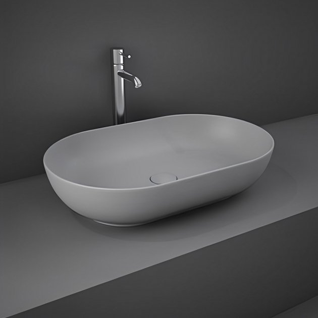LAVOAR FEELING OVAL 55X35 CM GREY MATT - imagine 1