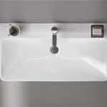 LAVOAR GEBERIT SMYLE SQUARE 75 CU ORIFICIU BATERIE SI PREAPLIN, ALB