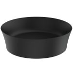 LAVOAR IPALYSS ROTUND DIAM. 40 CM, FARA ORIFICIU BATERIE SI FARA PREAPLIN, CU PERETII SUBTIRI, CULOARE NEGRU MAT