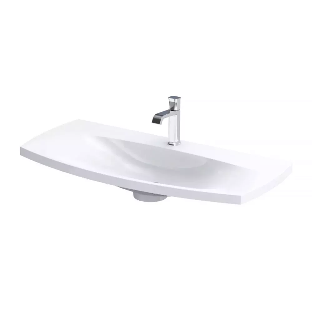 LAVOAR LOUIS 102X48, MARMURA COMPOZITA, ALB MAT - imagine 1