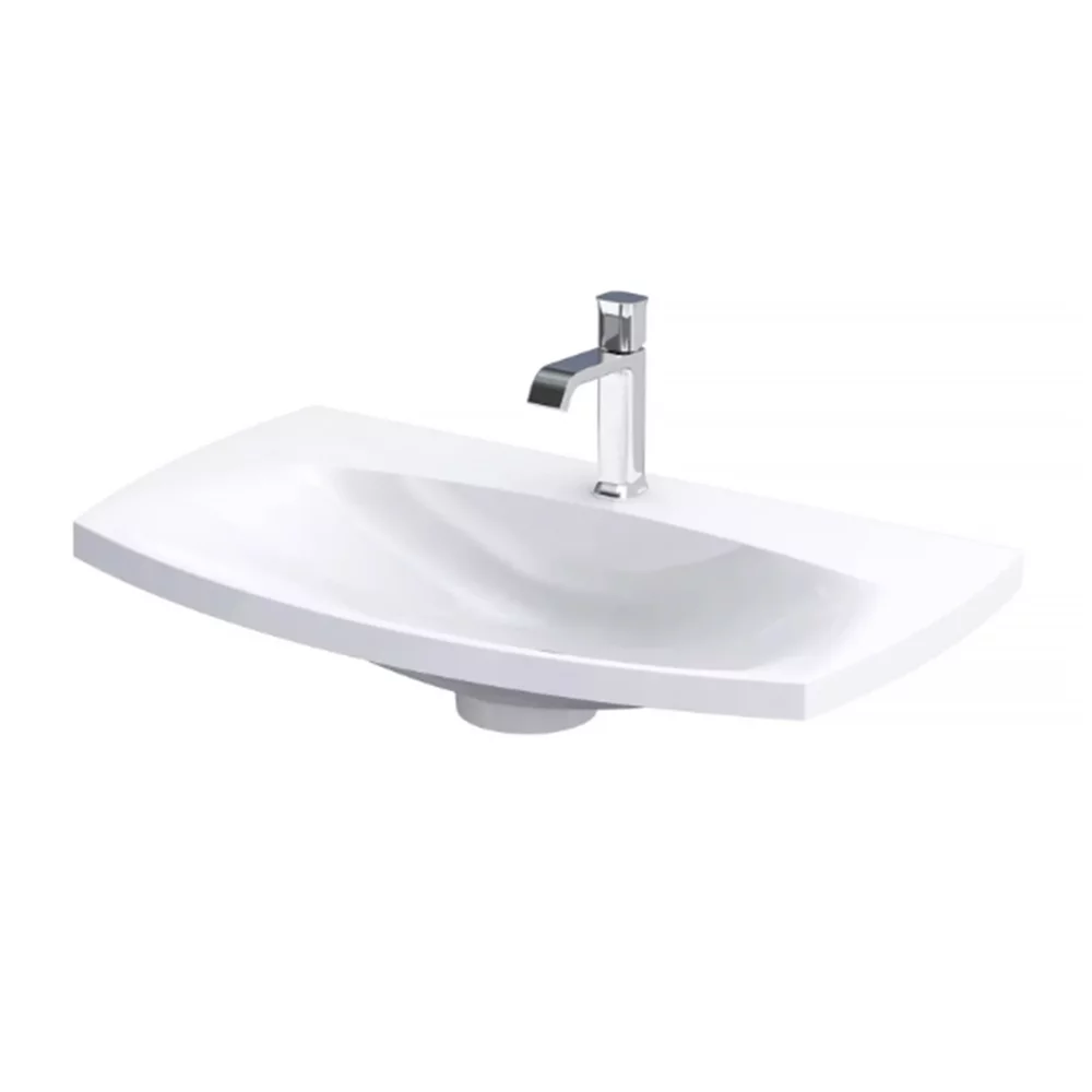 LAVOAR LOUIS 82X48, MARMURA COMPOZITA, ALB MAT - imagine 1