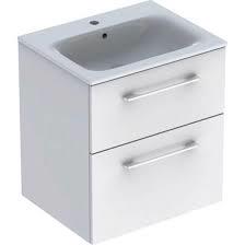 MOBILIER 55 CM SELNOVA SQUARE CU LAVOAR, DOUA SERTARE,ALB - imagine 1