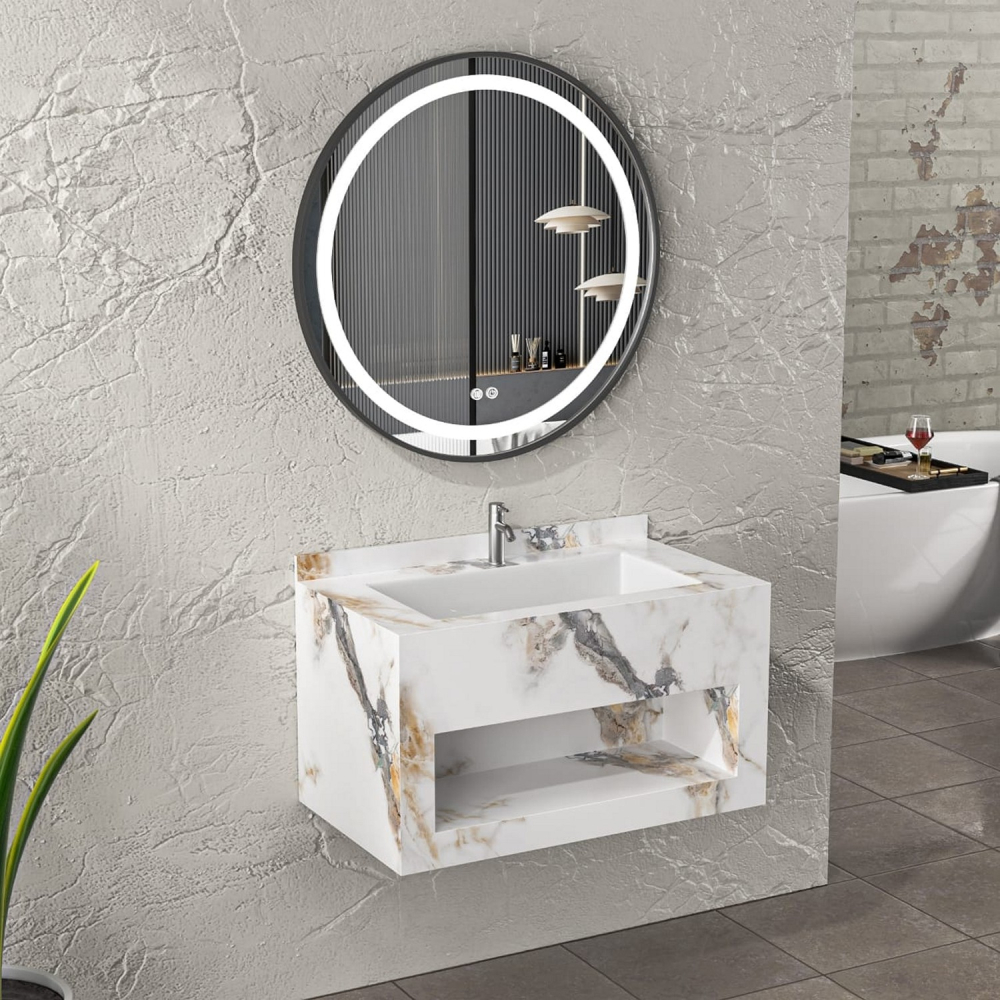 Mobilier baie compozit ceramic 120x50x42 - imagine 1