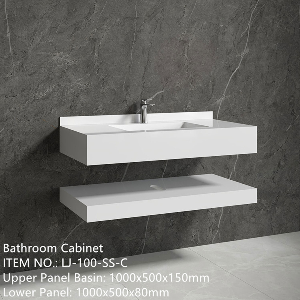 Mobilier baie compozit ceramic alb 1000x500x150 - imagine 2