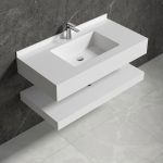 Mobilier baie compozit ceramic alb 1000x500x150