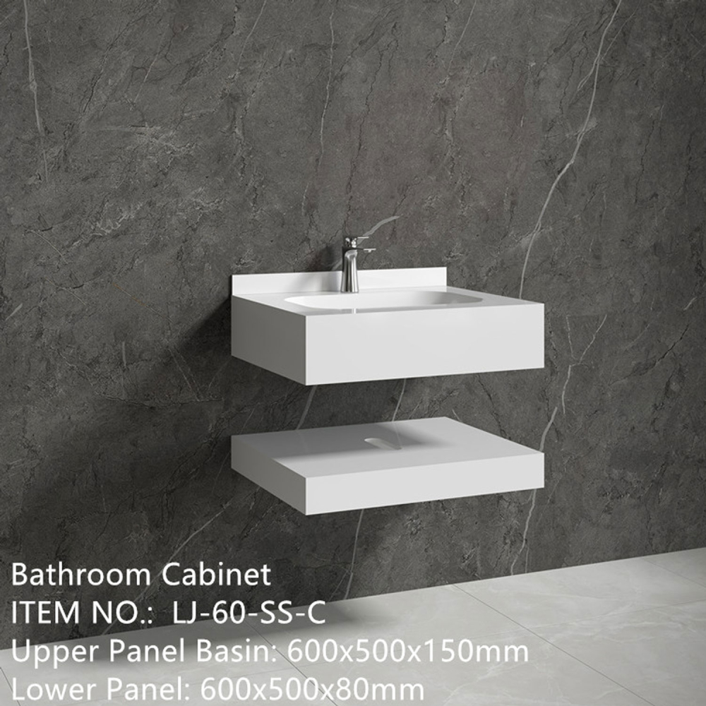 Mobilier baie compozit ceramic alb 600x500x150 - imagine 2