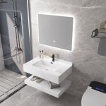 Mobilier baie compozit ceramic alb fulger 600x500x150 - imagine 2