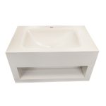 Mobilier baie compozit ceramic alb mat 100x50x42 - imagine 2