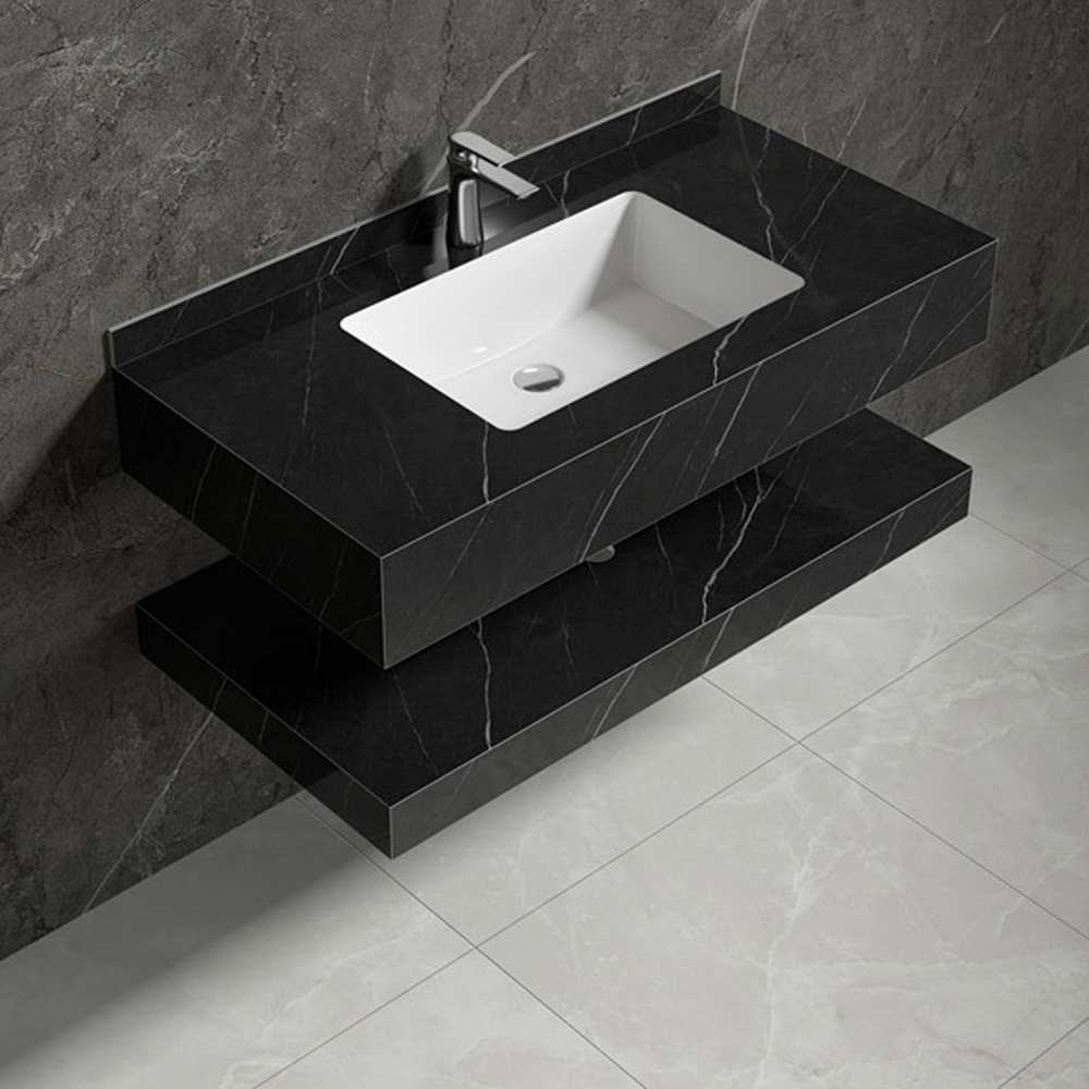 Mobilier baie negru compozit ceramic 1000x500x150 - imagine 2