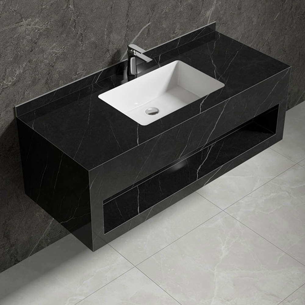 Mobilier baie negru compozit ceramic LJ-120-WHRS-L 1200x500x420 - imagine 2