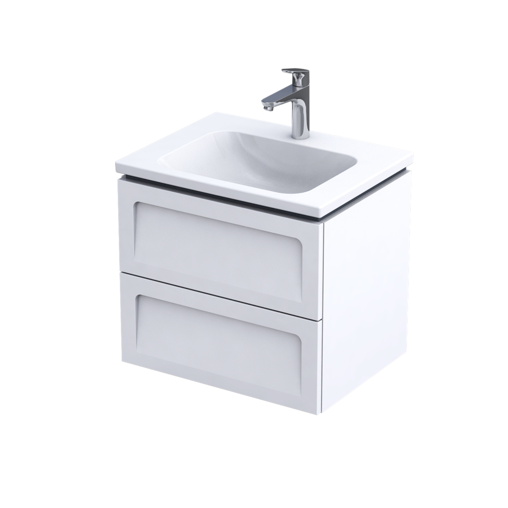 MOBILIER BERYL 60 CM, 2 SERTARE, ALB MAT NOU - imagine 1