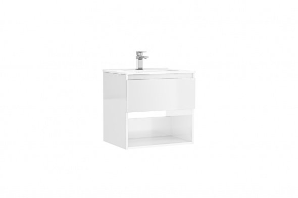 MOBILIER DAILY 60X46X56.5 ALB LUCIOS,1 SERTAR+RAFT,CU LAVOAR - imagine 1