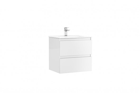 MOBILIER DAILY 60X46X56.5 ALB LUCIOS, 2 SERTARE,CU LAVOAR - imagine 1