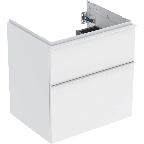 MOBILIER GEBERIT ICON PENTRU LAVOAR 592X615X476, CU DOUA SERTARE, ALB MAT - imagine 1