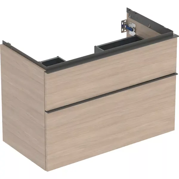 MOBILIER GEBERIT ICON PENTRU LAVOAR ,CU DOUA SERTARE 89X62X47.7CM  STEJAR NATURAL - imagine 1