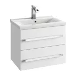 MOBILIER GRANADA 60, 59.9X39.8X50 CM, 2 SERTARE SOFT-CLOSE, MANERE CROM, ALB LUCIOS