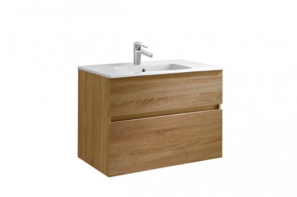 MOBILIER JADE 79.5X44.5 ROBLE,  2 SERTARE + LAVOAR SMILE 81X46 CM - imagine 1