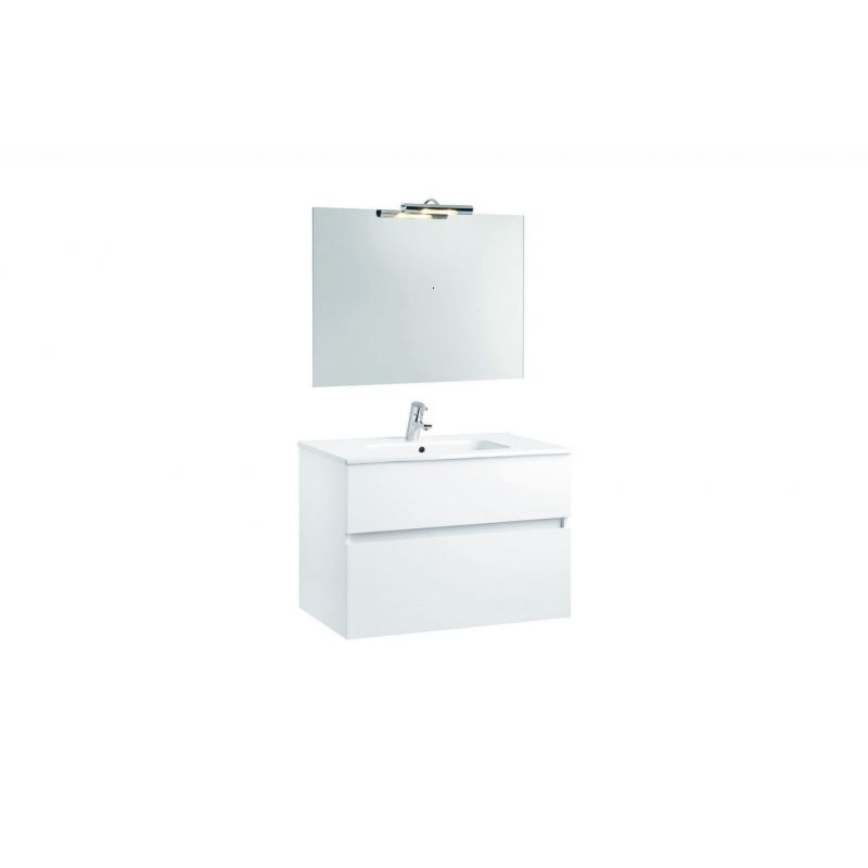 MOBILIER JADE 80 CM ALB 2 SERT+ LAVOAR SMILE+OGLINDA CU SPOT - imagine 1