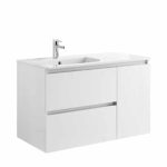 MOBILIER JADE 89.7X45.2 ALB,  2 SERTARE, 1 USA + LAVOAR MID ASIMETRIC 91X46