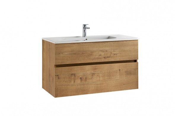 MOBILIER JADE 99.7X44.7 ROBLE,  2 SERTARE + LAVOAR MID 101X46 - imagine 1