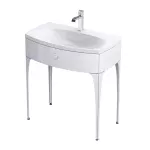 MOBILIER LOUIS 82 CM, UN SERTAR SOFT-CLOSE, PICIOARE INCLUSE,  ALB LUCIOS