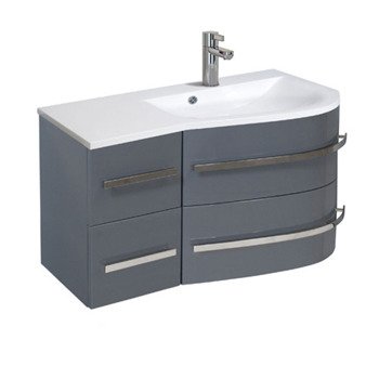 MOBILIER OPAL 90 CM, DREAPTA, 4 SERTARE, GRI LUCIOS - imagine 1