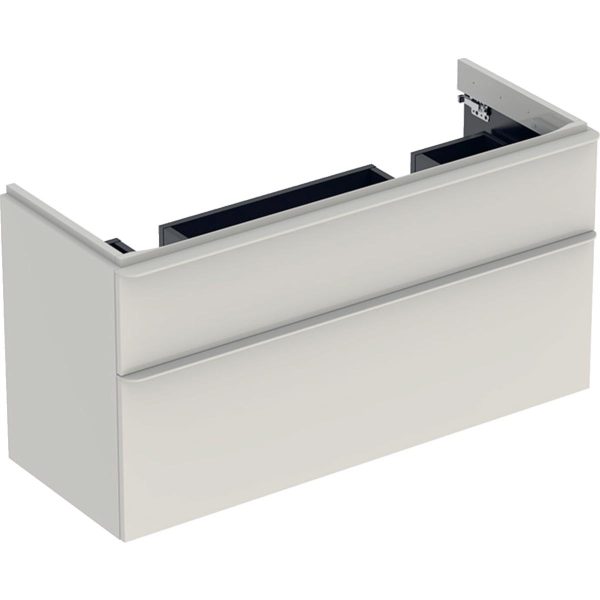 MOBILIER PENTRU LAVOAR DUBLU SMYLE SQUARE CU DOUA SERTARE 118.4X61.7X47 GRI NISIP