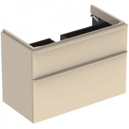 MOBILIER PENTRU LAVOAR SMYLE SQUARE CU DOUA SERTARE 88.4X61.7X47 GRI NISIP LUCIOS