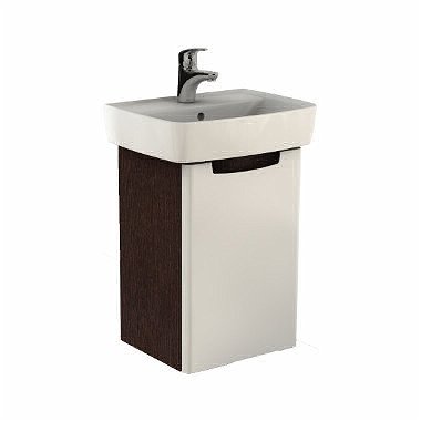 MOBILIER REKORD PENTRU LAVOAR 40,7X59,1X34.3 ALB LUCIOS/WENGUE - imagine 1