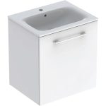 MOBILIER SELNOVA SQUARE 60 CM CU O USA PENTRU LAVOAR MOBILIER, MARGINE INGUSTA, ALB