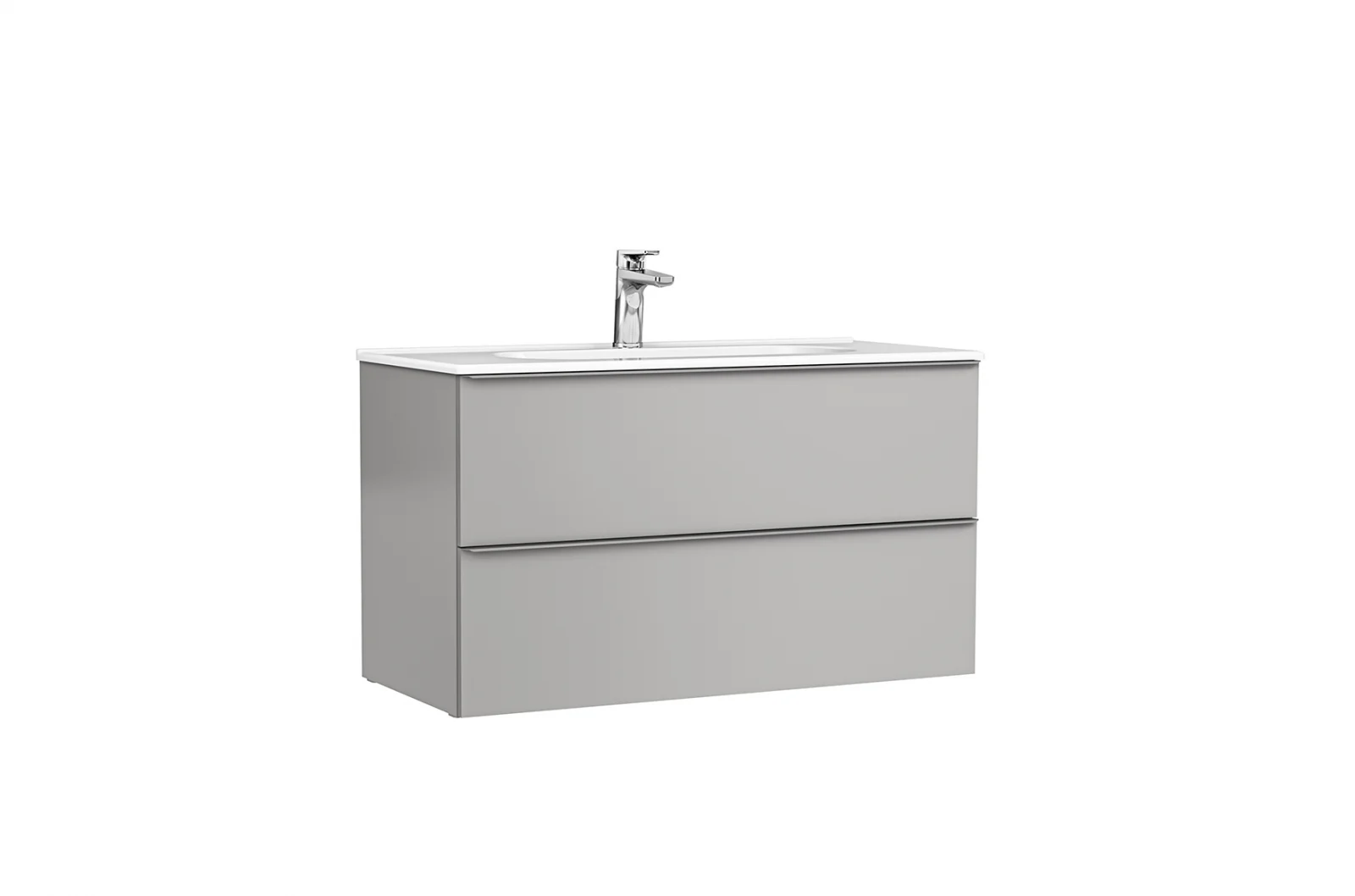 MOBILIER SHONA 100CM CU DOUA SERTARE GRI MAT - imagine 1