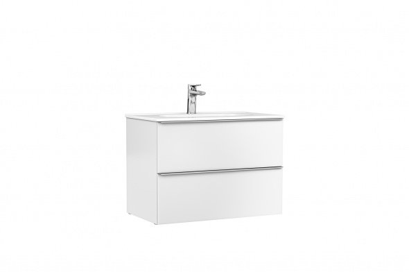 MOBILIER SHONA 80X46X56.5 ALB MAT,2 SERTARE,CU LAVOAR KLEA - imagine 1