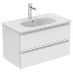 MOBILIER TESI SUSPENDAT 80 CM, 2 SERTARE, TAUPE INCHIS MAT