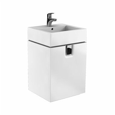 MOBILIER TWINS PENTRU LAVOAR 50 CM,1 SERTAR, ALB LUCIOS - imagine 1