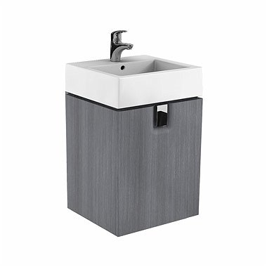 MOBILIER TWINS PENTRU LAVOAR 50 CM, CU UN SERTAR, GRI ARGINTIU - imagine 1