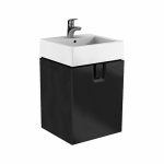 MOBILIER TWINS PENTRU LAVOAR 50 CM, CU UN SERTAR, NEGRU MAT