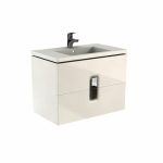 MOBILIER TWINS PENTRU LAVOAR 80 CM CU DOUA SERTARE,ALB LUCIOS