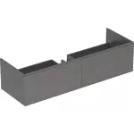 MOBILIER XENO 2 PENTRU LAVOAR, CU DOUA ORIFICII DE ROBINET, CU DOUA SERTARE, 1395X350x473, MELAMINA STRUCTURA LEMNOASA/GRI SCULTURA