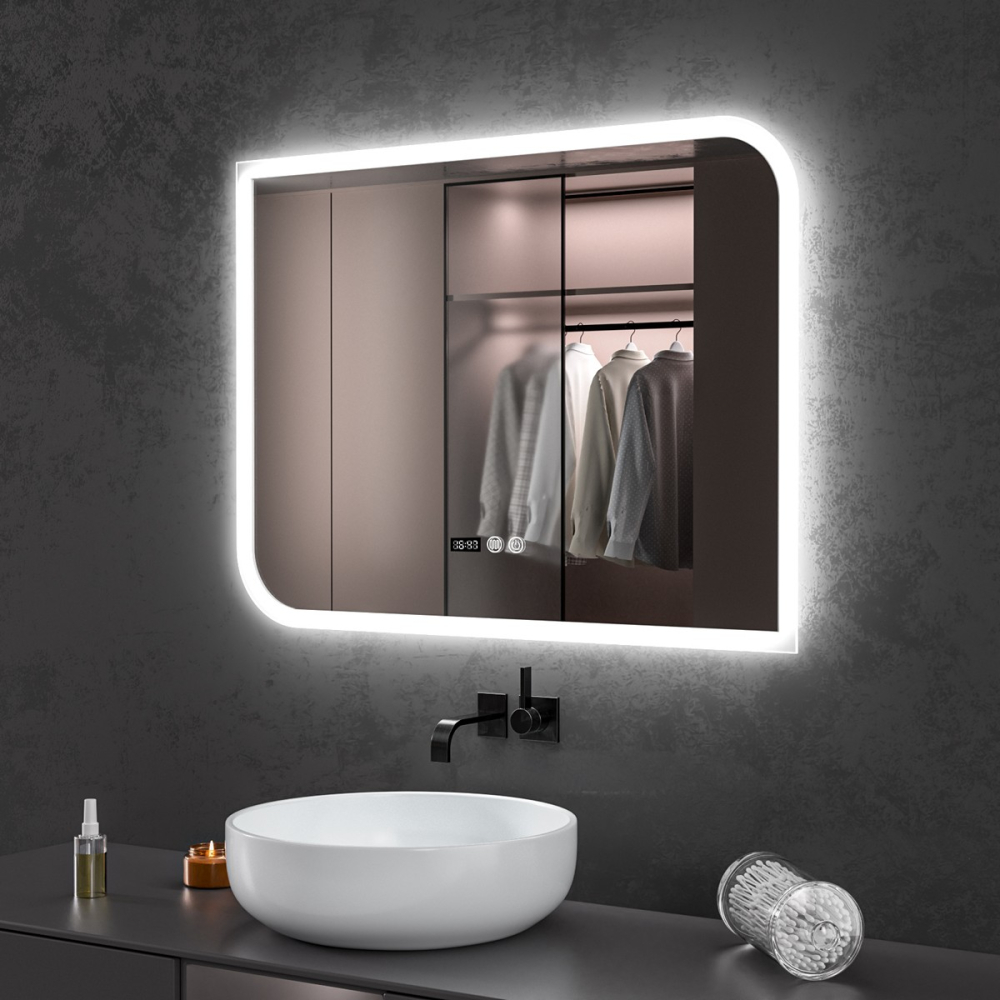 Oglinda baie led 80x60 cu dezaburire. Iluminare exterioara - imagine 2