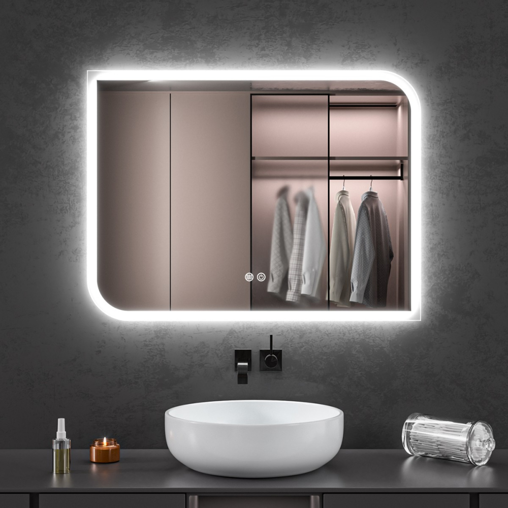 Oglinda baie 80x60 led si dezaburire. Iluminare exterioara - imagine 1