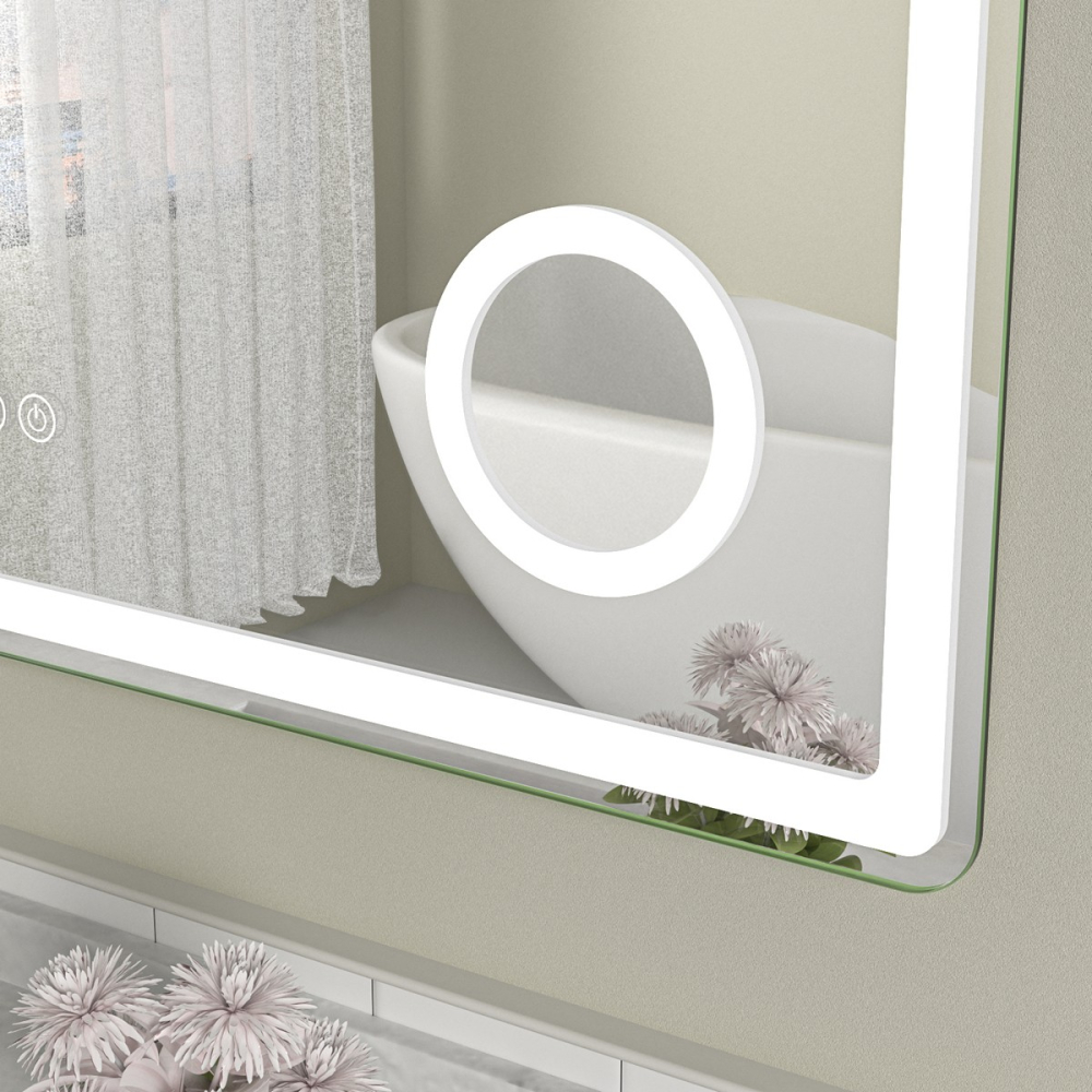 Oglinda baie 100x70 cu lupa. Iluminare led. Functie dezaburire - imagine 3